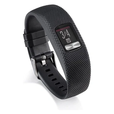 Afbeelding van INF Reservearmband compatibel met Garmin Vivofit 4, verwisselbare armband, accessoireband, sporthorlogeband, TPU/TPE, zwart, groot