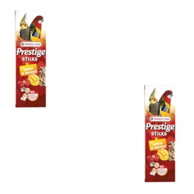 Afbeelding van Versele Laga Prestige Sticks Grote Parkieten Vogelsnack Mango Rozenbottel 140 g 2 stuks