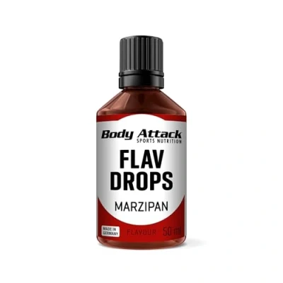 Afbeelding van Body Attack Flav Drops®, 50 ml, marsepein, aromadruppels voor levensmiddelen, suikervrije flavour Drops zonder calorieën, veganistisch en kwaliteit, made in Germany