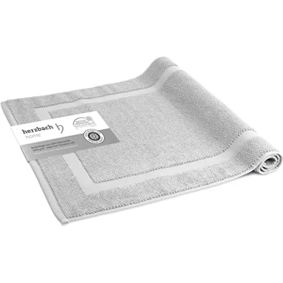 Afbeelding van herzbach home Badmat, 100% katoen, douchemat, 1000 g/m², absorberend, wasbaar (zilvergrijs, 60 x 100 cm)