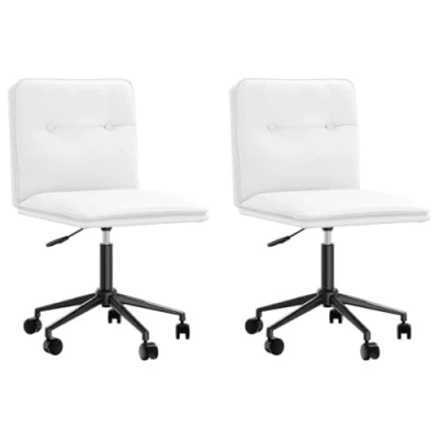 Afbeelding van vidaXL Eetkamerstoelen 2 st kunstleer wit