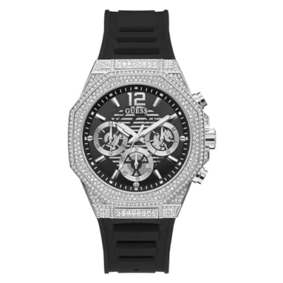 Afbeelding van Guess Momentum Chronograaf Black sunray/silvercoloured, Maat: One Size, sunray/silver coloured
