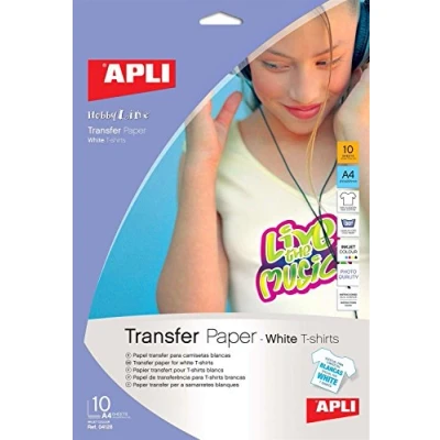 Afbeelding van Apli T shirt Transfer Paper Voor Licht Of Wit Textiel, Pak Met 10 Vellen Transferpapier