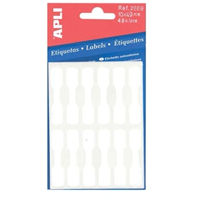 Afbeelding van Apli juweliersetiketten ft 10 x 49 mm (b h), etui van 48 stuks, manueel te beschrijven etiket