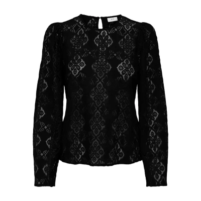Afbeelding van JDY kanten shirt black maat XS