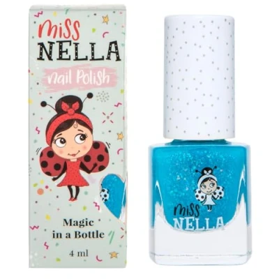 Afbeelding van Miss Nella Under The Sea speciale blauwe nagellak met glitter voor kinderen, peel off formule, op waterbasis en geurloos