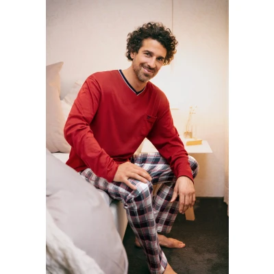 Afbeelding van Hajo pyjama heren rood