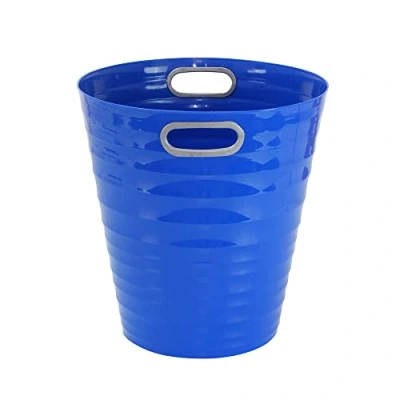 Afbeelding van Waytex 931075 Afvalemmer voor kantoor, blauw, prullenbak van kunststof, modern design, slaapkamer, badkamer, inhoud 12,5 l, kleur: blauw