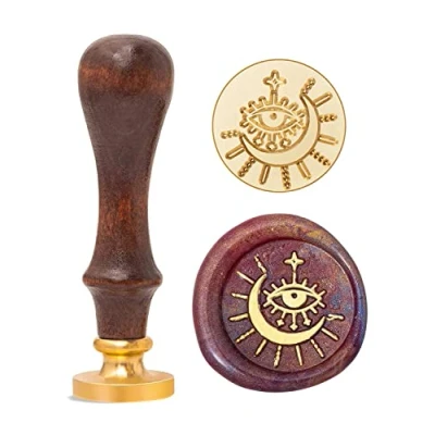 Afbeelding van Wicca Magische wasstempel met geschenkdoos voor envelop, hekserij, uitnodigingskaart