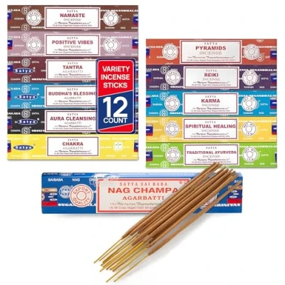 Afbeelding van Set van 12 Piramides Nag Champa Namaste Positieve Vibes Tantra Boeddha Zegen Aura Reiniging Chakra Reiki Karma Spirituele Genezing Traditionele Healing Ayurveda Satya