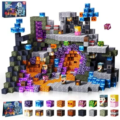 Afbeelding van GraceDuck magnetische blokken 150 stuks bouwstenen STEM Montessori sensorisch speelgoed voor peuters van 6, 7, 8, 9, 10 jaar