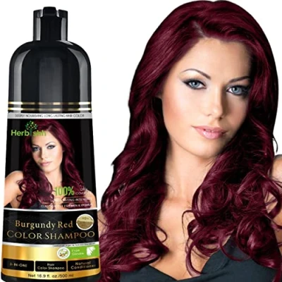 Image de Herbishh Hair Color Shampoo for Gray Dye ShampooColors In MinutesLong lasting colour500 ML3 1 ColorAmmonia Free (Burgundy)