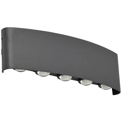 Afbeelding van Lindby LED buiten wandlamp Ithan, 27 cm, grijs, 5 lamps, aluminium