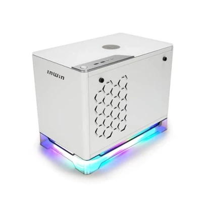 Image de IN WIN A1 Plus Tour mini ITX panneau latéral fenêtré (verre trempé) 650 Watt blanc USB/Audio