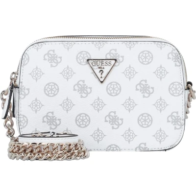 Afbeelding van Guess Noelle Crossbody Camera Schoudertas, Dames, Maat: One Size, White logo