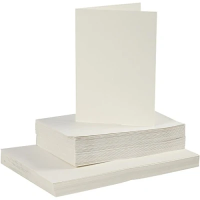 Afbeelding van Kaarten En Enveloppen, 10,5x15 cm, 11,5x16,5 Off white, 50 Set, 1 Doos