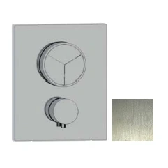 Afbeelding van SB Push Square Inbouw thermostaatkraan met drukknop 3 weg omsteller en volumeregelaar RVS 1208955133