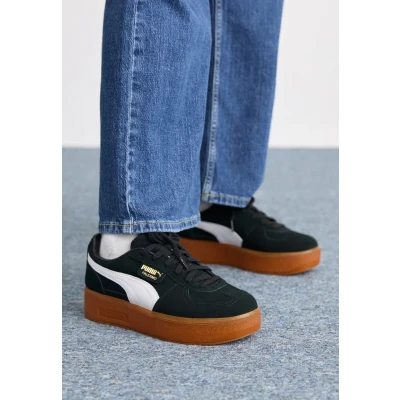 Afbeelding van Puma Palermo Elevata Sneakers laag, Dames, Maat: 41, Black Veloursleer