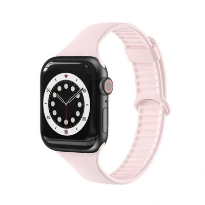 Afbeelding van By Qubix TPU Slim Fit bandje Lichtroze Geschikt voor Apple watch 38mm 40mm 41mm 42mm Compatible horlogebandje