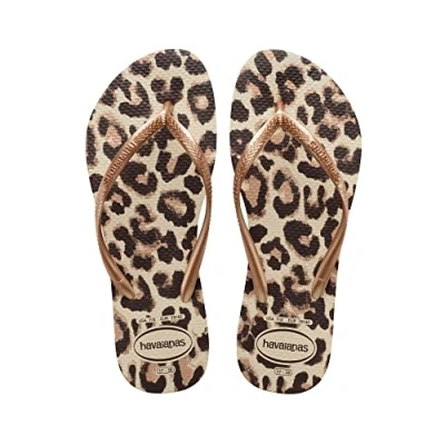 Afbeelding van Havaianas Slim Animals, Infradito dames, beige/roségoud/donkerbruin