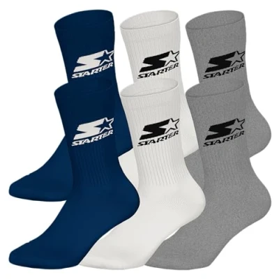 Afbeelding van STARTER Crew Socks 6 pack Navy/Wit/Grijs Maat 43/46