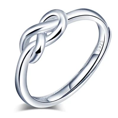 Afbeelding van Yumilok 925 Zilveren Vrouw Meisje Ring Open Oneindigheidssymbool Liefde Knoop Verstelbare Maat Kerstmis Verjaardag Cadeau Geschikte Maat: 49 57, Zilver, Zilver