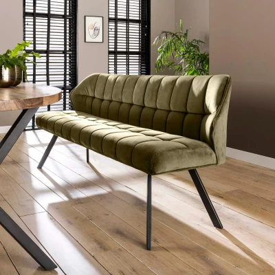Afbeelding van Ramon eetkamerbank 180 cm velvet groen