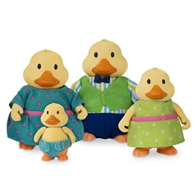 Afbeelding van Li&#039;l Woodzeez Quickquack Duck Familie Inclusief 5 onderdelen: 4 miniatuurfiguren en een boek (&quot;Round the Pond Boat Tours&quot; Tale in het Engels) Vanaf 3 jaar