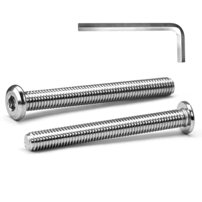 Afbeelding van MINHER M6 x 65 mm 10 stuks platte zeskantige verzonken schroeven bouten meubelbouten roestvrij staal A2 V2A volledige schroefdraad (met knopsleutel)