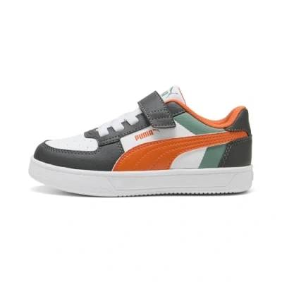 Image de PUMA CAVEN 2.0 Block AC+ PS Sneaker, Green Moon Maple Sirop White, 35 EU Enfant, d&#039;érable Blanc,