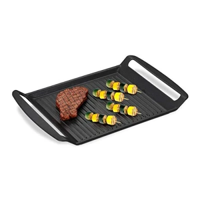Afbeelding van Relaxdays grillplaat fornuis grillpan Teppanyaki bakplaat anti aanbak antraciet