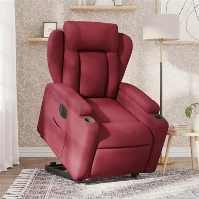 Image de vidaXL Fauteuil inclinable électrique rouge bordeaux tissu3204005
