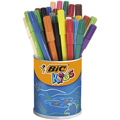Image de Feutre Bic Visa pointe fine résistante Pot scolaire de 36 Feutres assortis