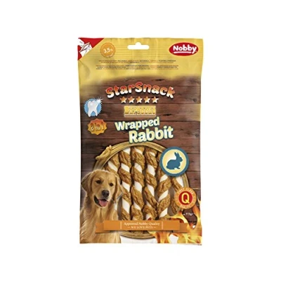 Afbeelding van NOBBY STARSNACK BARBECUE WRAPPED RABBIT KONIJN 14 X 113 GRAM