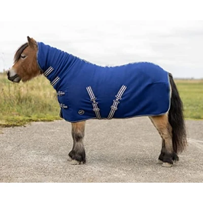 Afbeelding van QHP Shetland Fleecedeken met hals maat 85/115 Navy