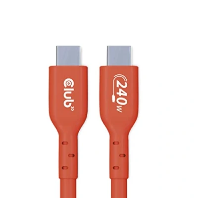 Afbeelding van club3D USB C kabel 2.0 stekker 3.00 m Oranje CAC 1513