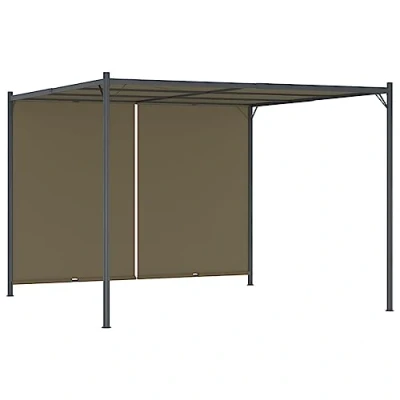 Afbeelding van Pergola met uittrekbaar dak 180 g/m² 3x3 m taupe