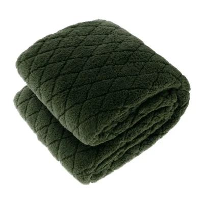 Afbeelding van Unique Living Ezra Fleece Plaid XL 220x240 cm Dark Green