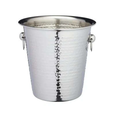 Afbeelding van Wijn en Champagne Emmer, Koeler, IJsemmer, RVS, Gehamerd, Met Handgrepen, 21 x 20.7 CM BarCraft
