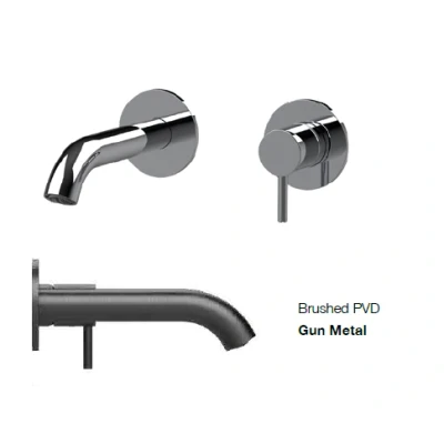 Afbeelding van SB Round inbouw wastafelmengkraan gun metal PVD 132mm