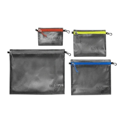 Afbeelding van Tatonka Zak met ritssluiting, plat opbergvak en documenten in verschillende maten als set, transparant, waterdicht robuust, zwart, set (S, M, L, XL)