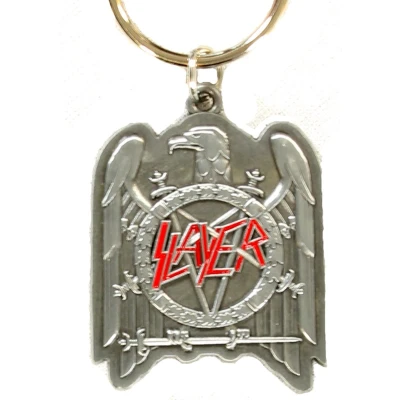 Afbeelding van Slayer Metalen Enamel Fill In Logo Sleutelhanger Zilver