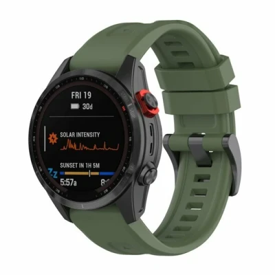 Afbeelding van Siliconen sportbandje Leger groen Garmin Quatix 7X / 6X &amp; Tactix 7 (pro)