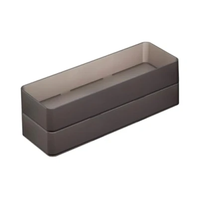 Afbeelding van Yamazaki Zwarte stapelbare ladebakjes 8 x 24 3.7 cm (L) Per 2 stuks Kunststof