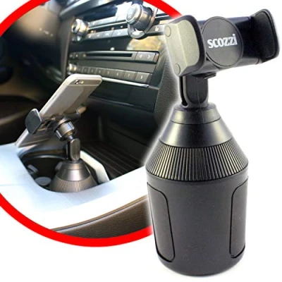 Afbeelding van scozzi Mobiele telefoonhouder auto bekerhouder universeel compatibel met Samsung S23 S22 S21 S20 A54 A53 voor iPhone 15 14 13 12 11 XR Fe Plus Ultra Mini Lite PRO