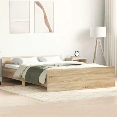 Image de vidaXL Cadre de lit sans matelas chêne sonoma 140x200 cm3203749