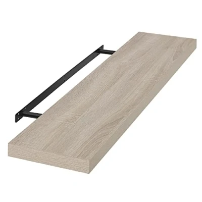 Afbeelding van EUGAD Wandrek van MDF, decoratief opbergrek, drijvend, 100 cm lang, Sonoma eiken