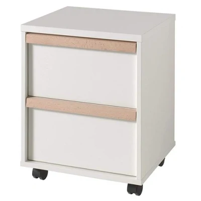 Image de caisson à roulettes pour bureau London Blanc 59,7x48,1x40 cm Bois Vipack