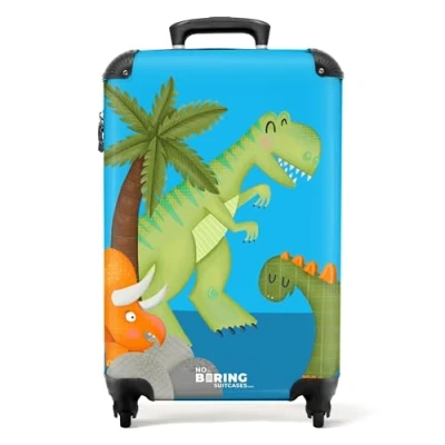 Afbeelding van NoBoringSuitcases.com® Kindertrolley jongen dino Kinderkoffer jongens 55x35x25