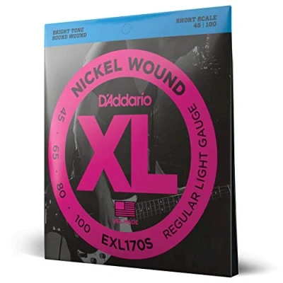 Afbeelding van D&#039;Addario EXL170S Regular Light 45 100 Short Scale 045 bassnarenset